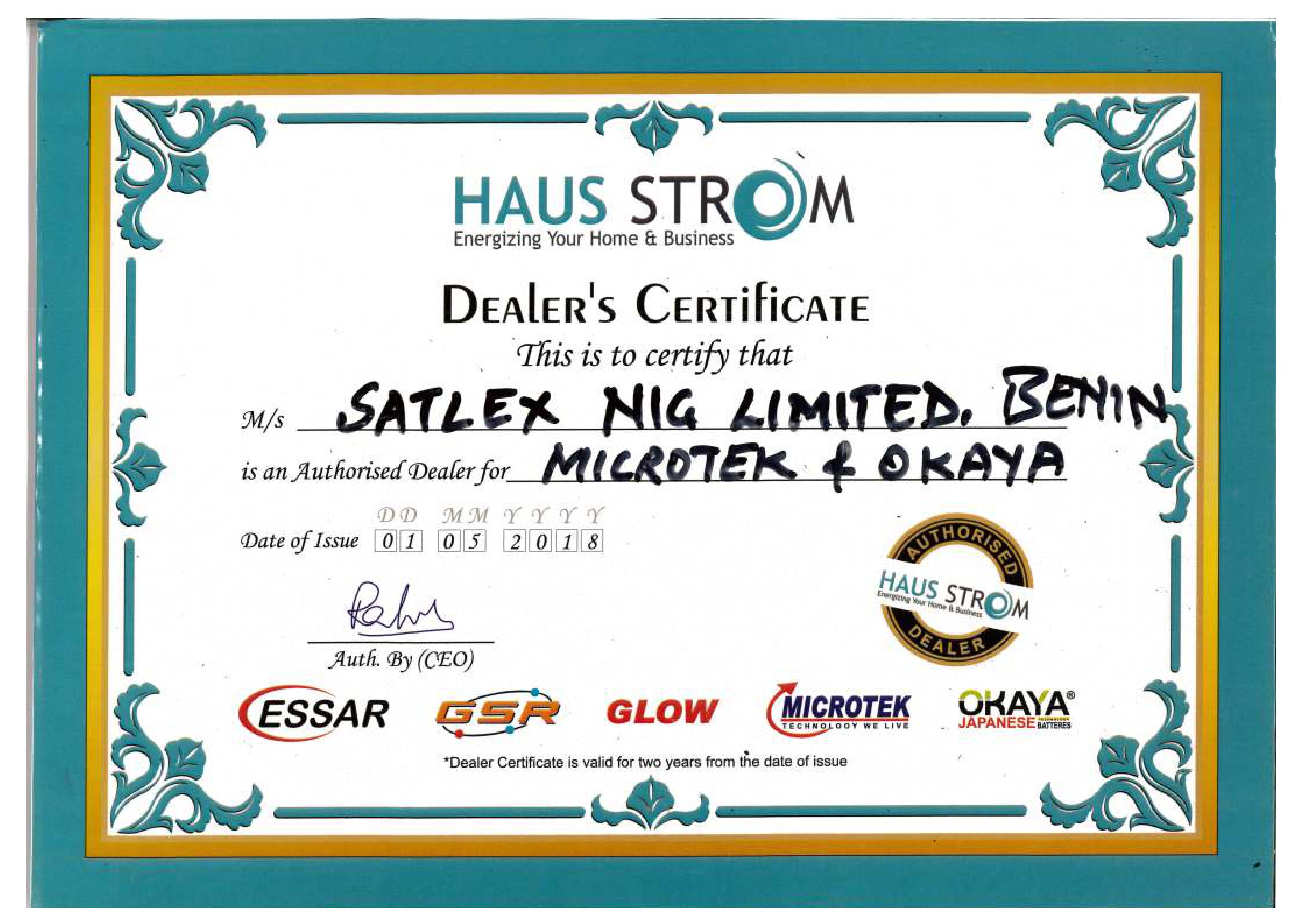 we are certified!